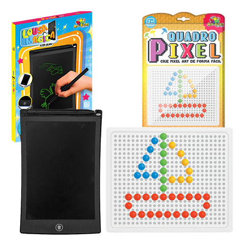 Lousa Mágica Infantil Lcd Tablet E Quadro Desenho Pixel 