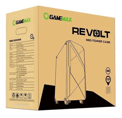 Chasis Caja Gamemax Revolt Gabinete Gaming Rgb Mid Tower Atx