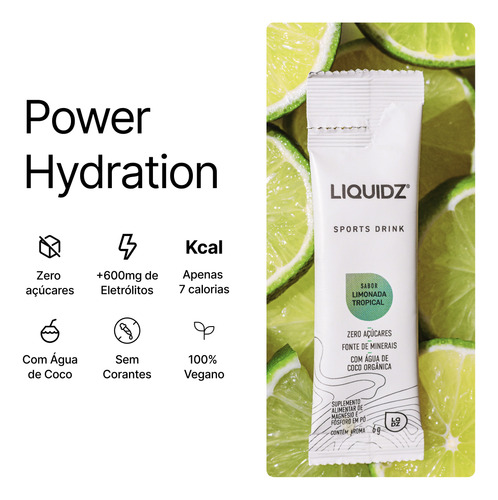 Suplemento Isotonico Liquidz Sabor Limonada Tropical Cx 14un Limonada Tropical