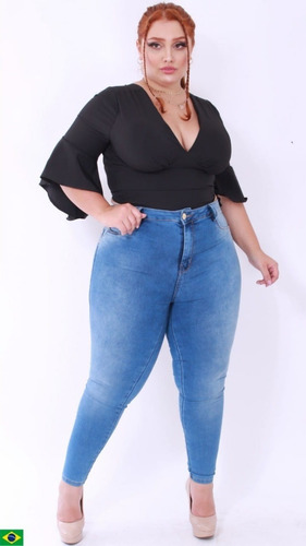 Calça Jeans Feminina Skinny Plus Size 