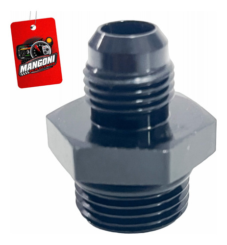 Niple Adaptador 6an X 8an Reta Com Oring - Preto