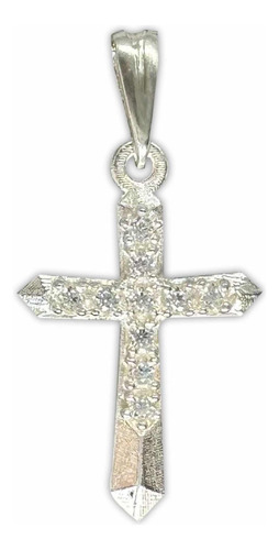 Dije De Plata .925 Cruz Diamante Con Zirconia.