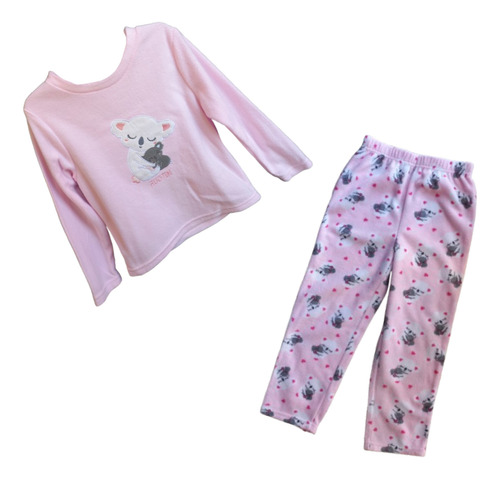 Conjunto Pijama 2 Piezas Polar Buzo + Pantalon Nena 6 Años