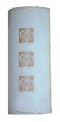 Arandela De Vidro E Inox E-27 Desenho Rosas