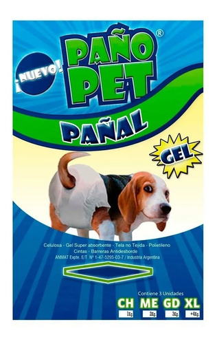 Pañal Paño Pet® Gel Perros Incontinencia Celo Operación Mini