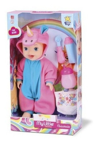 Muñeca Bebe Unicornio Con Pijama Y Pañal Ikdiv016