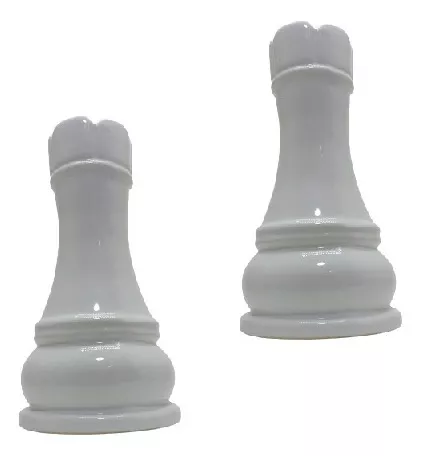 Peao do xadrez decor ceramica branco monte real - Objetos de