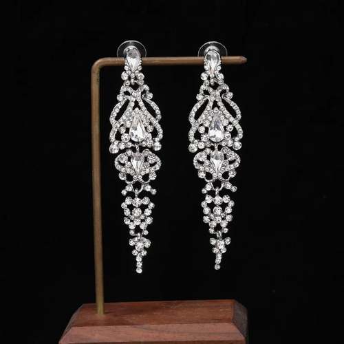 Pendientes Colgantes Con Forma De Flor De Cristal, Joyas Par
