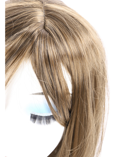 Peruca De Cosplay Longa Reta, Cabelo Castanho, Franja, Cabel