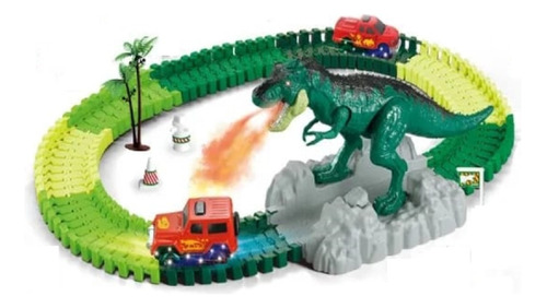 Pista Infantil Dino Track  Dinosaurio Luces + Sonido + Vapor