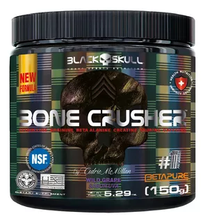 Suplemento Em Pó Black Skull Eduardo Correa Bone Crusher Beta-alanina Bone Crusher Sabor Wild Grape Em Pote De 150ml