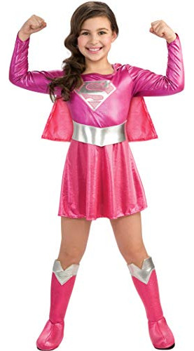 Disfraz Infantil Supergirl Rosa, Mediano