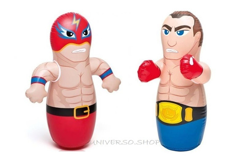 Luchador Boxeado Inflable Muñeco Involcable Puchinball Intex