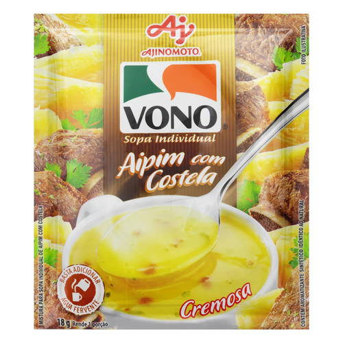 Sopa instantânea Vono  cremosa aipim com costela em pacote 18 g