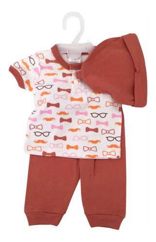 Conjunto Bebé 3 Piezas 6 - 9 Meses 100% Algodón