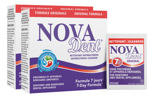 Limpiador De Dentaduras Novadent - 26 Sobres Para Aparatos