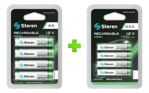 PILAS AAA STEREN BAT-NM-AAA/1100 4 PILAS RECARGABLES DE ALTA CAPACIDAD 1100  MAH