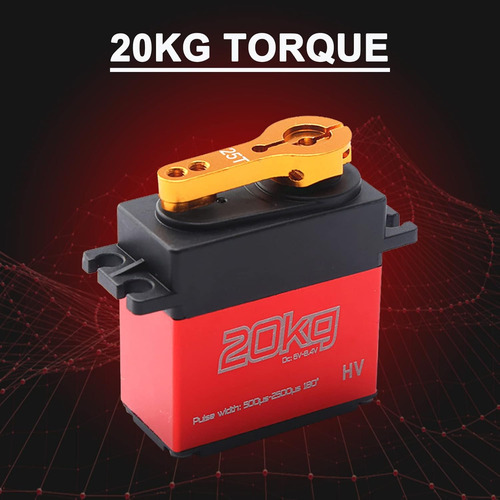 Servo Digital De 44.1 Lbs, Servo De Engranajes De Acero Inox