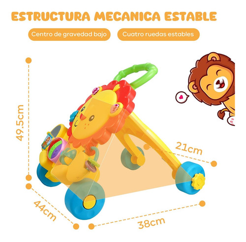 León Correpasillos Andandín, Interactivo Andadera Para Bebés