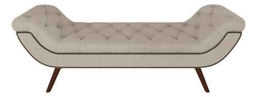 Puff Recamier Com Tachas 140cm Santorini Linho Creme