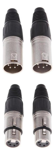 4x Conector Macho De 4 Pines / 4p Xlr Macho Y Hembra