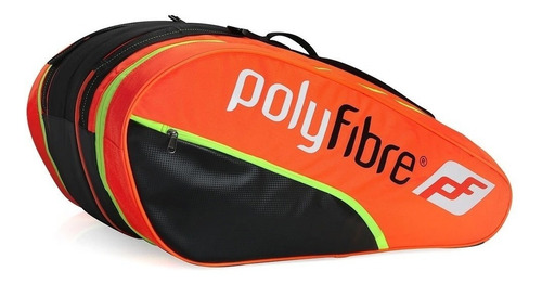 Raqueteira Polyfibre Neon X12 Laranja Tripla +