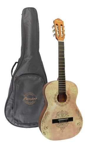 Guitarra Criolla Clásica 3/4 Bamboo Gc-36 Lotus Y Funda