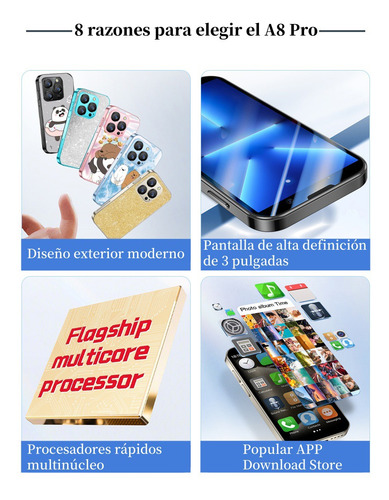 Mini Smartphone 3g Aiek Xs18 Pro De 3.0 Pulgadas, 2 Gb De Ra
