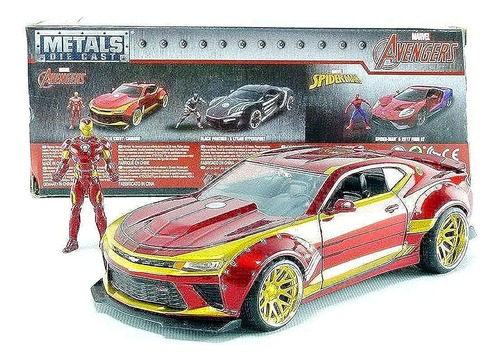 Jada Toys Marvel Iron Man Y Chevy Camaro 2016 Coche Fundido