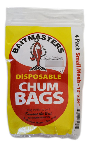 Baitmasters Bolsas Chum Desechables Rojas, Paquete De 4