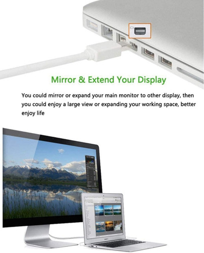 Imagen 2 de 8 de Cable Adaptador Mini Display Port A Hdmi Para Mac