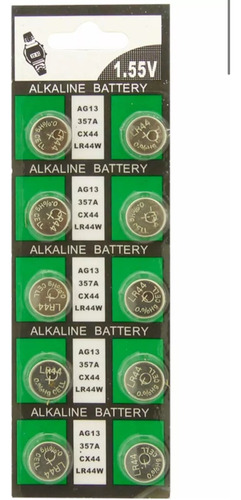 Pack 10 Pilas Ag13 Lr44 357 Sr44 A76 Buttonhcell Tipo Reloj