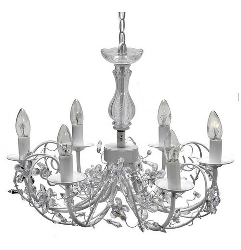 Lustre Com Pingentes Linha Fani Branco Bojo Vidro Mabruk