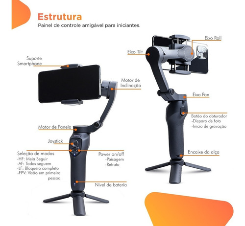 TriPod Celular Estabilizador Luz Led Com Microfone Gravação