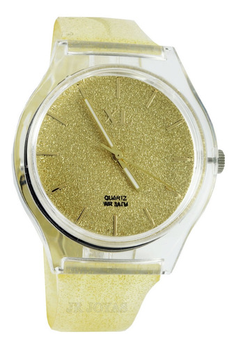 Imagen 2 de 5 de Reloj Xl Extra Large Dama Xl802 Glitter Malla Caucho