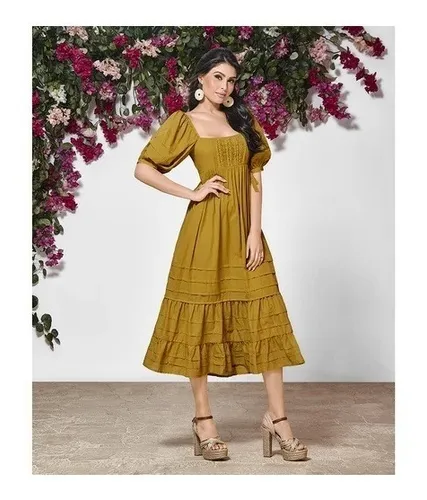 Vestido mostaza cklass sale