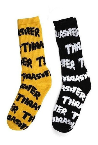 Thrasher Medias Lifestyle Unisex Socks Amarillo-negro Ras