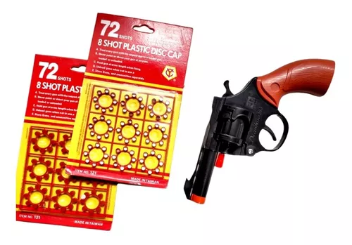 Revolver Arma De Brinquedo Espoleta Reforçado Com 5 Cartela