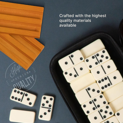 Queensell Dominos Establecido Para Adultos Con 4 Bastidores