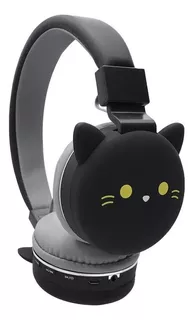 Audífonos Inalámbricos Fm Con Diseño De Gato 3d, Negro