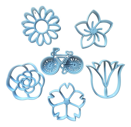 Cortantes Para Galletitas, Porcelana Fria Flores X6