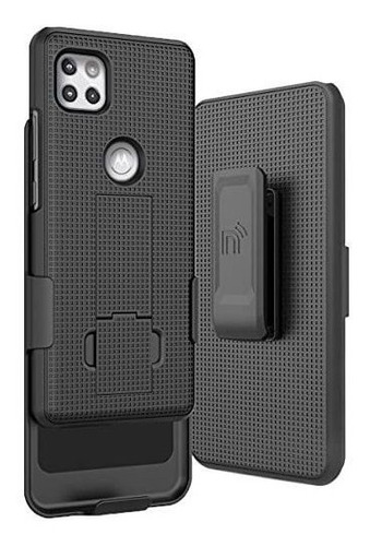 Funda Compatible Con Motorola One 5g Ace Clip Plástico Negro