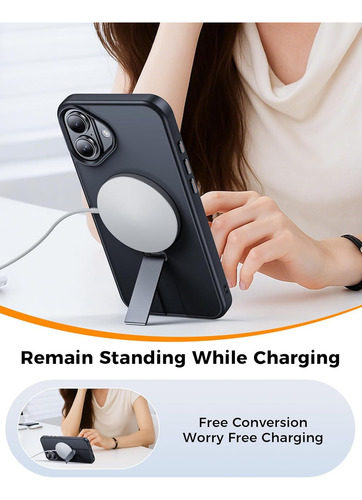 Funda Magnética Mate Con Soporte Para iPhone 12/13/14/15/16