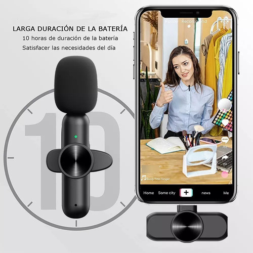 Micrófono Lavalier Inalámbrico Para iPhone, iPad Y Android