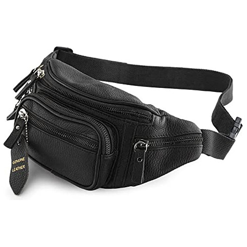 Fanny Pack Waist Bag Multifunction Genuine Leather Hip ...