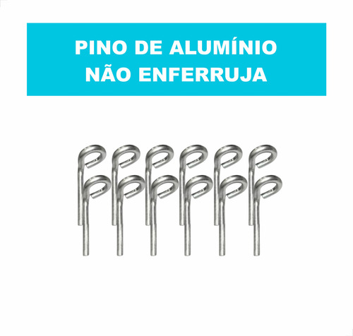 10 Pinos Alumínio Com Extensor Fixação Capa Lona Em Piscina