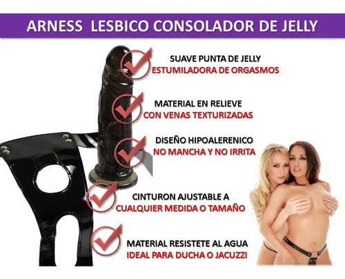 Arness Lesbico Con Consolador Realistico Cinturon Ajustable