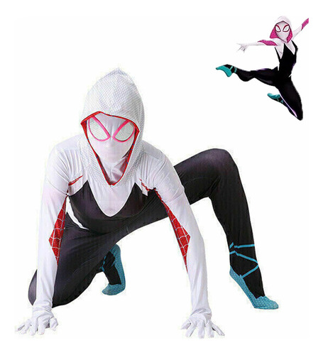Disfraz De Cosplay De Gwen Spiderman Para Mujer Y Niña