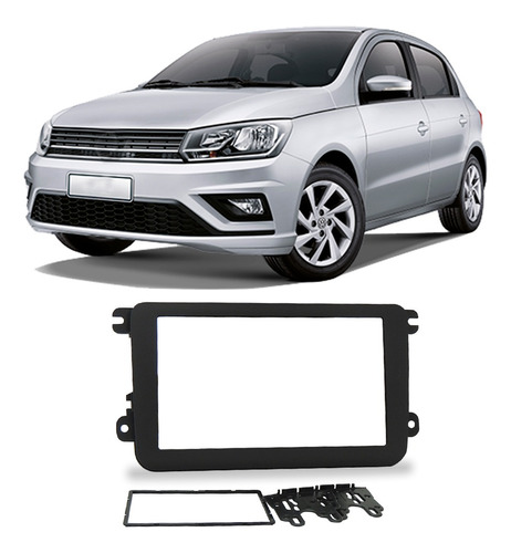 Moldura Radio Vw Gol G8 2020 A 2021 Preta 2din Dvd Cd