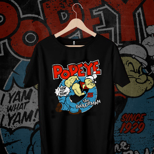 Remera Popeye Sailor Caricatura Retro 100% Algodón Premium